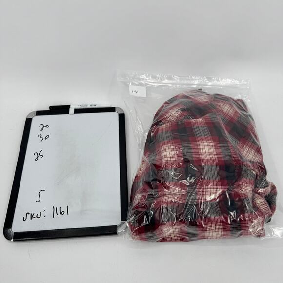 Mountain Khakis Shirt Mens Small Red Plaid Fleece Lined Snap Up Shirtjac COMFY - Picture 9 of 9